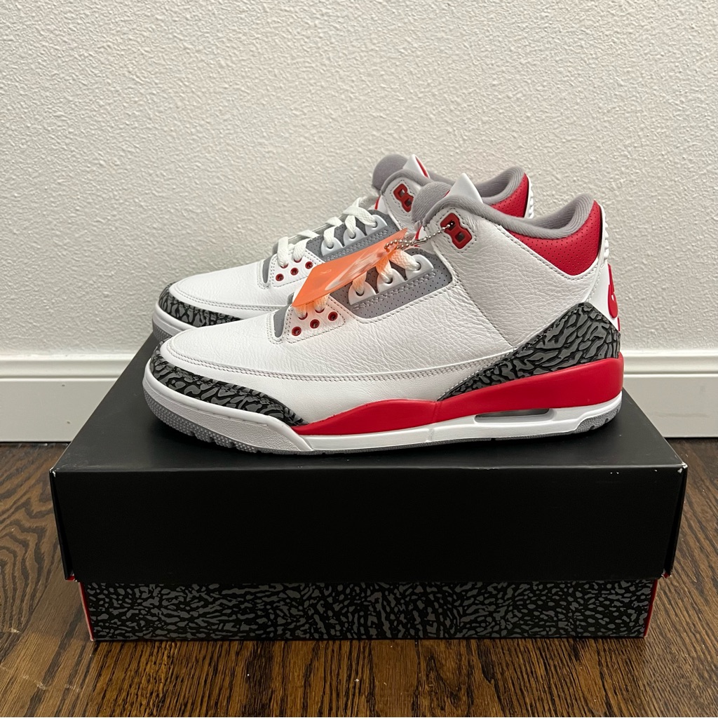 Nike Air Jordan Retro 3 ‘Fire Red’ Men’s High Top Shoes W/ Og Box Size 9.5 New